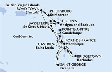 MSC Virtuosa - Barbados, Sv.Lucie, Grenada, Martinik, Guadeloupe, ... (Bridgetown)