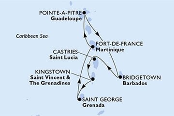 MSC Virtuosa - Martinik, Guadeloupe, Barbados, Sv.Lucie, Sv.Vincenc a Grenadiny, ... (Fort-de-France)