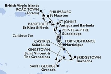 MSC Virtuosa - Barbados, Sv.Vincenc a Grenadiny, Grenada, Sv.Lucie, Martinik, ... (Bridgetown)