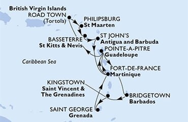 MSC Virtuosa - Barbados, Sv.Vincenc a Grenadiny, Grenada, Martinik, Guadeloupe, ... (Bridgetown)