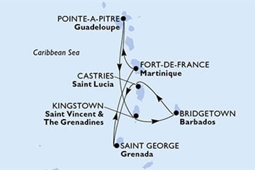 MSC VIRTUOSA - Martinik, Guadeloupe, Sv.Vincenc a Grenadiny, Barbados, Sv.Lucie, ... (Fort-de-France)