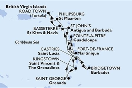 MSC VIRTUOSA - Barbados, Sv.Lucie, Sv.Vincenc a Grenadiny, Grenada, Martinik, ... (Bridgetown)