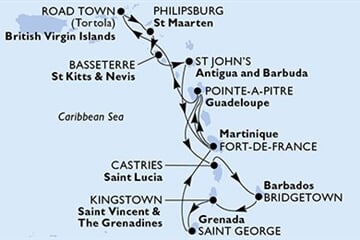 MSC Virtuosa - Barbados, Sv.Vincenc a Grenadiny, Grenada, Martinik, Guadeloupe, ... (Bridgetown)