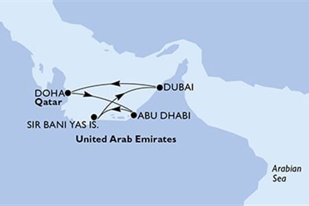 MSC EURIBIA - Arabské emiráty, Katar (z Abú Dhabí)