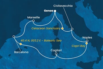 Costa Smeralda - Itálie, Francie, Španělsko (z Janova)