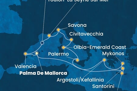 Costa Pacifica - Španělsko, Řecko, Itálie, Francie (Palma de Mallorca)