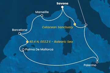 Costa Toscana - Itálie, Francie, Španělsko (ze Savony)
