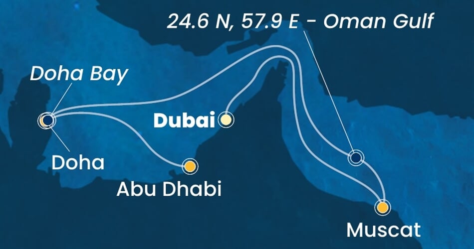 Trasa plavby CSM-DXB05A0N