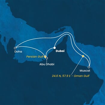 Trasa plavby CSM-DXB07A29