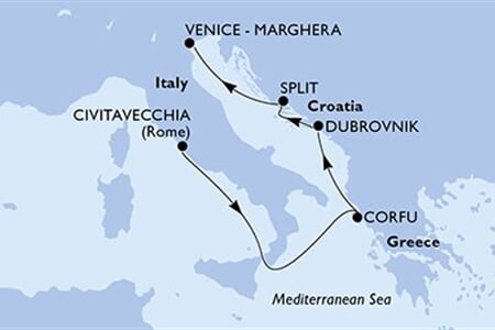 MSC LIRICA - Itálie, Řecko, Chorvatsko (z Civitavecchie)