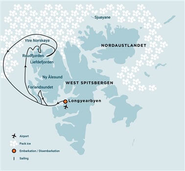 Trasa plavby Oceanwide Expedition OW-PLA03-25