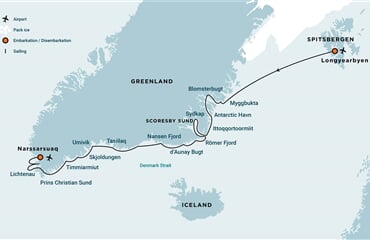 East and South Greenland Explorer, Aurora Borealis, Incl. flight from Narsarsuaq to Copenhagen (m/v Plancius)