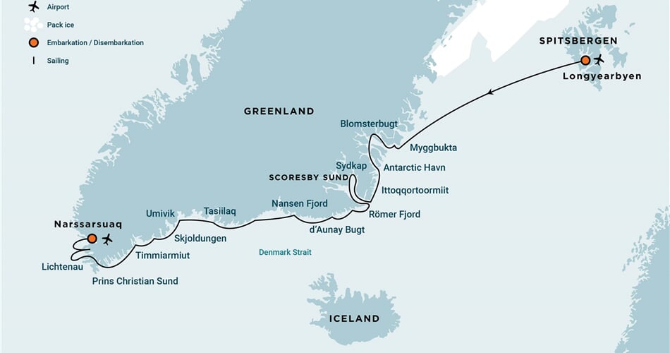 Trasa plavby Oceanwide Expedition OW-PLA11-25