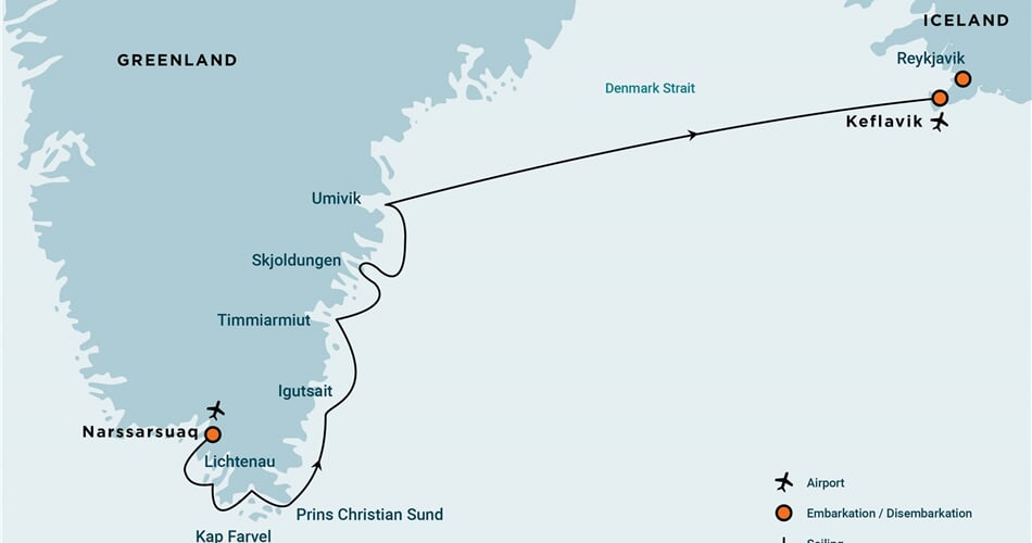 Trasa plavby Oceanwide Expedition OW-PLA12-25