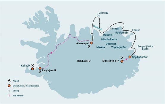 Trasa plavby Oceanwide Expedition OW-RVR16-25