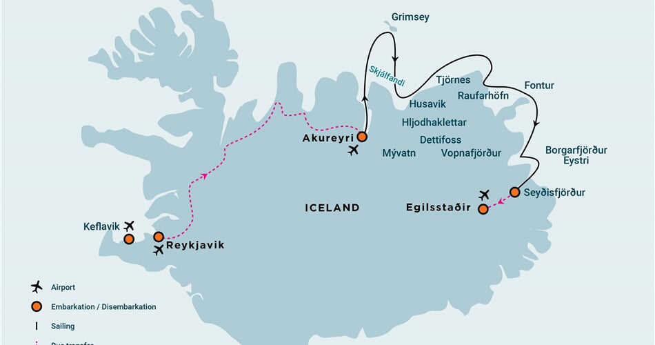 Trasa plavby Oceanwide Expedition OW-RVR16-25