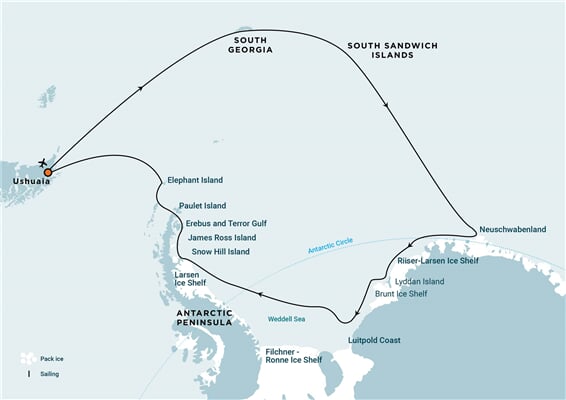 Trasa plavby Oceanwide Expedition OW-OTL29a26