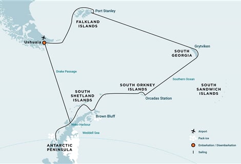 Falkland Islands - South Georgia - Elephant Island - Antarctica - Polar Circle (m/v Hondius)