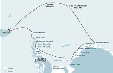 Remote Weddell Sea Explorer incl. South Georgia - South Sandwich Islands - Neuschwabenland - Vahsel Bay - Larsen Ice Shelf - Paulet and Devil Island - Elephant Island, incl. helicopters (m/v Orte...