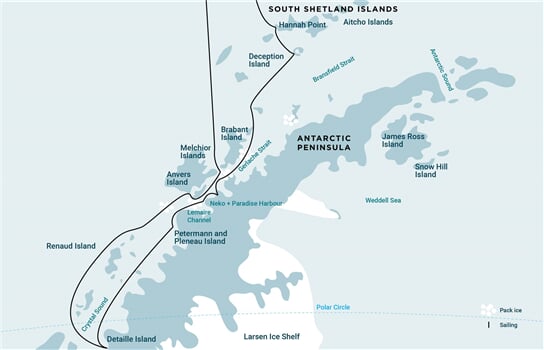 Trasa plavby Oceanwide Expedition OW-HDS31-26