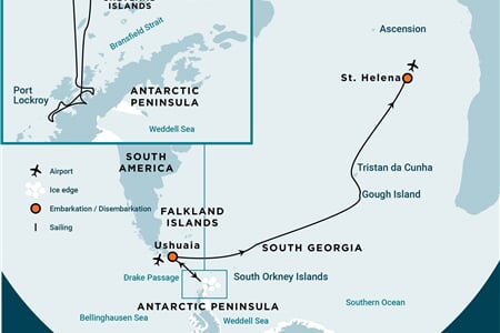 Atlantic Odyssey incl. Antarctic Peninsula to St. Helena (m/v Plancius)