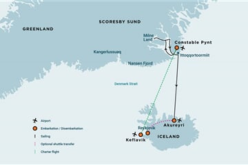 East Greenland, Scoresby Sund - Iceland , Aurora Borealis, Fly & Sail (s/v Rembrandt van Rijn)