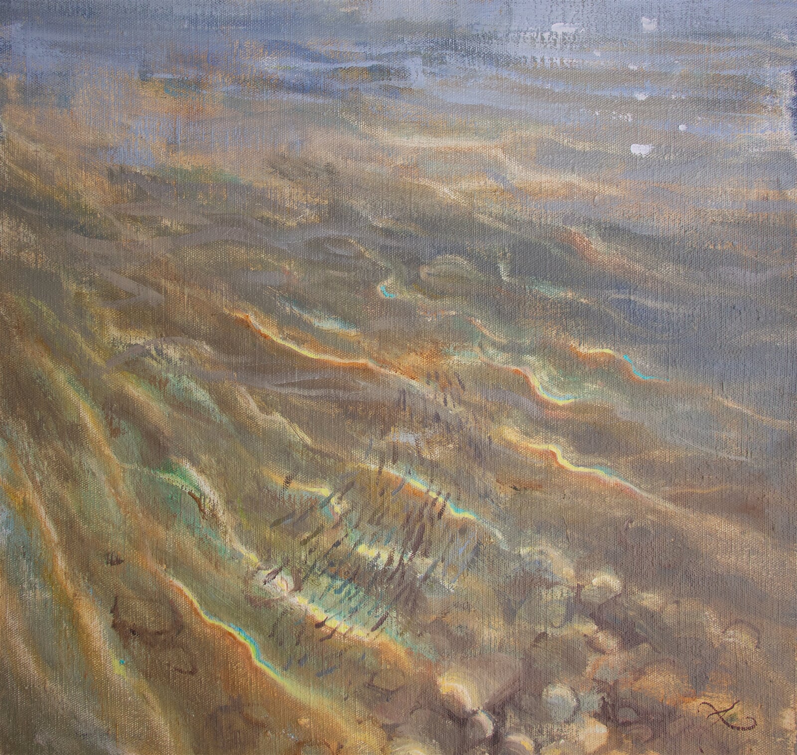 Adéla Topolová: Vodní duhy, 55 × 58 cm