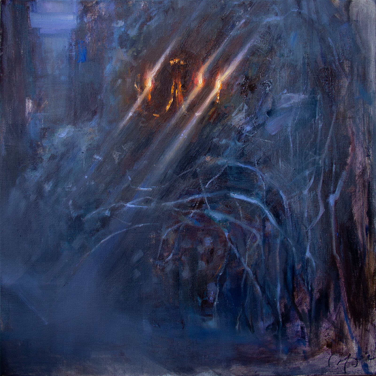 Adéla Topolová: Lustr a zahrada, 75 × 75 cm