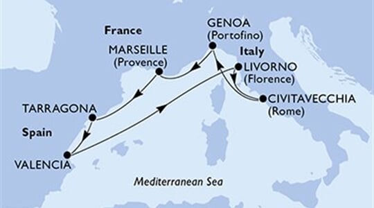 MSC Splendida - Španělsko, Itálie, Francie (Valencie)