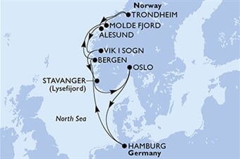 MSC Preziosa - Německo, Norsko (Hamburk)