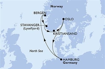 MSC Preziosa - Německo, Norsko (Hamburk)
