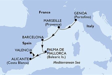 MSC Splendida - Itálie, Francie, Španělsko (z Janova)