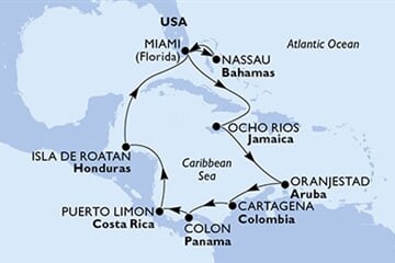 MSC DIVINA - Amerikai Egyesült Államok, Bahamaszigetek, Jamaica, Aruba, Kolumbia, ... (a Miami-ből)