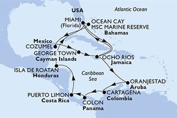 MSC DIVINA - Amerikai Egyesült Államok, Bahamaszigetek, Mexikó, Kajmán-szigetek, Jamaica, ... (a Miami-ből)