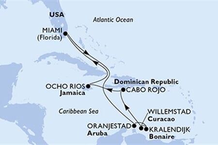 MSC DIVINA - Amerikai Egyesült Államok, Aruba, Dominikai Köztársaság, Jamaica (a Miami-ből)