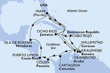 MSC DIVINA - Amerikai Egyesült Államok, Jamaica, Aruba, Kolumbia, Panama, ... (a Miami-ből)