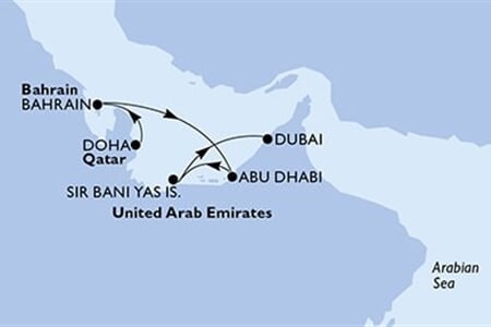 MSC EURIBIA - Katar, Bahrein, Egyesült Arab Emirátusok (a Doha-ból)