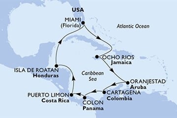 MSC DIVINA - Amerikai Egyesült Államok, Jamaica, Aruba, Kolumbia, Panama, ... (a Miami-ből)