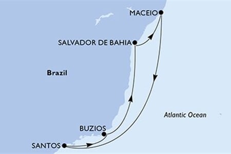 MSC GRANDIOSA - Brazília (a Maceió-ből)