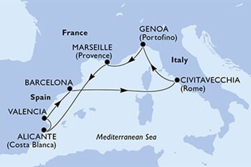 MSC MAGNIFICA - Franciaország, Spanyolország, Olaszország (a Marseille-ből)