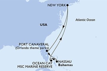 MSC MERAVIGLIA - Amerikai Egyesült Államok, Bahamaszigetek (a New York-ből)