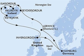 MSC PREZIOSA - Németország, Nagy-Britannia, Izland (a Hamburg-ból)