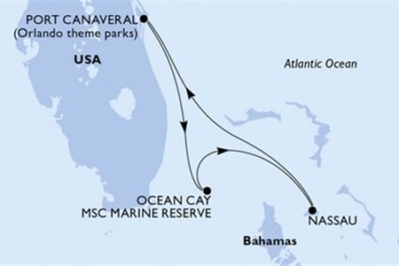 MSC SEASHORE - Amerikai Egyesült Államok, Bahamaszigetek (a Port Canaveral-ből)