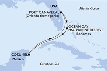 MSC SEASHORE - Amerikai Egyesült Államok, Bahamaszigetek, Mexikó (a Port Canaveral-ből)