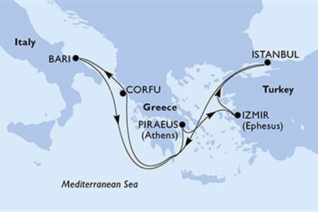 MSC SINFONIA - Olaszország, Görögország, Törökország (a Bari-ből)