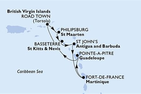 MSC VIRTUOSA - Martinique, Guadeloupe, Brit Virgin-szigetek, Holland Antillák, Saint Kitts és Nevis, ... (a Fort-de-France-ből)