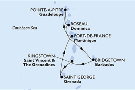 MSC VIRTUOSA - Martinique, Guadeloupe, Dominikai Közösség, Barbados, Saint Vincentés és Grenadine, ... (a Fort-de-France-ből)