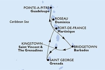 MSC VIRTUOSA - Guadeloupe, Dominikai Közösség, Barbados, Saint Vincentés és Grenadine, Grenada, ... (a Pointe-a-Pitre-ből)