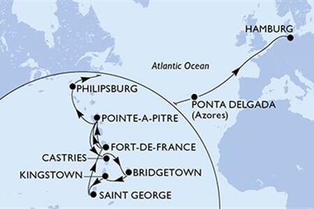 MSC VIRTUOSA - Martinique, Guadeloupe, Saint Lucia, Barbados, Saint Vincentés és Grenadine, ... (a Fort-de-France-ből)