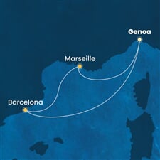 Costa Favolosa - Itálie, Španělsko, Francie (z Janova)